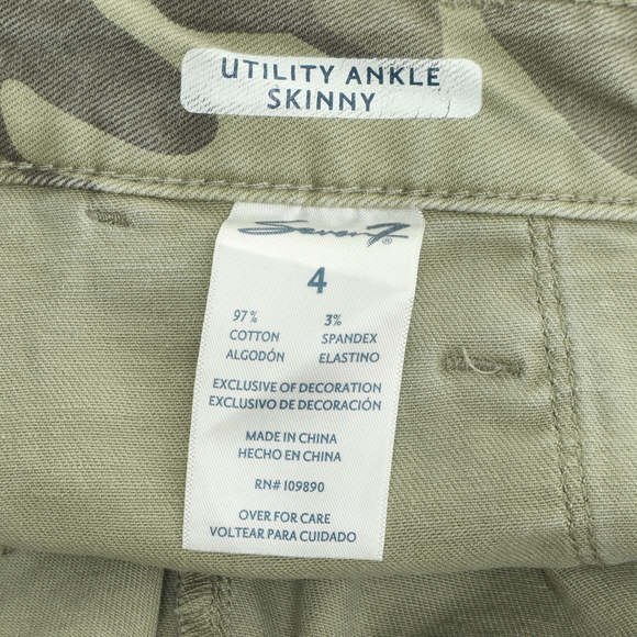 Seven7 CAMO Utility Ankle Skinny Pants Women 4 Green Cotton/Spandex - Picture 11 of 15